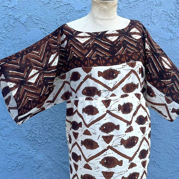 Anna Sui Silk Dress Fish print Shift Size 6 Anthropolgie - Picture 3 of 8